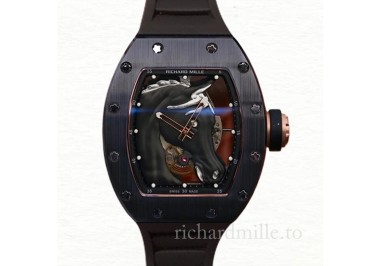 Richard Mille RM52-02 Mechanical Men Horse Head Skeleton Dial Rubber Band