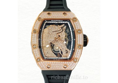 Richard Mille RM52-02 Mechanical Men Rubber Band Horse Dial Diamond Bezel