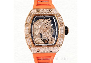 Richard Mille RM52-02 Men Mechanical Watch Horse Dial Diamond Bezel