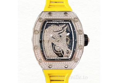 Richard Mille RM52-02 Men Mechanical Diamond Bezel Horse Dial Watch