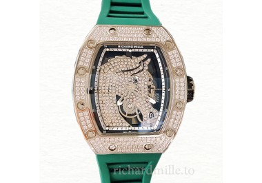 Richard Mille RM52-02 Mechanical Men Watch Rubber Band Diamond Bezel