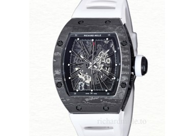 Richard Mille RM 010 Automatic Men Rubber Band Carbon Fiber Transparent Dial