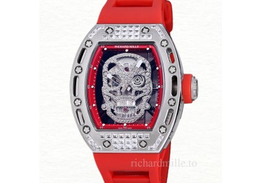 Richard Mille RM 052 Men Automatic Stainless Steel Diamonds Skull Dial Watch