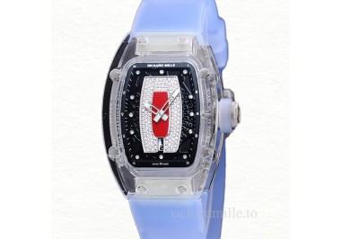 Richard Mille RM 07-02 Ladies Automatic Acrylic Watch Red With Diamonds Dial