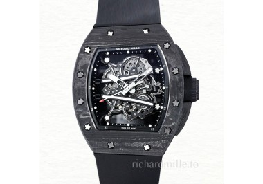 Richard Mille RM 61-01 Automatic Men Carbon Fiber Transparent Dial Rubber Band