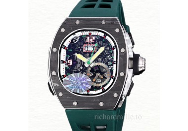 Richard Mille RM 62-01 Men Automatic Carbon Fiber Transparent Dial Rubber Band