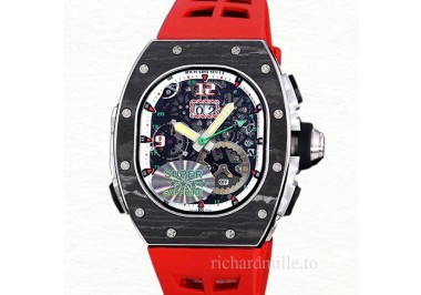 Richard Mille RM 62-01 Automatic Men Rubber Band Watch Carbon Fiber