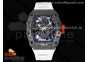 RM035-02 Real NTPT ZF 1:1 Best Edition Skeleton Dial on White Rubber Strap NH05A V4