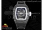 RM055 Real NTPT ZF 1:1 Best Edition Skeleton White Dial on Black Rubber Strap NH05A V3