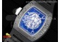 RM055 Real NTPT ZF 1:1 Best Edition Skeleton White Dial on Black Rubber Strap NH05A V3