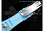 RM055 Real NTPT ZF 1:1 Best Edition Skeleton White Dial on Blue Rubber Strap NH05A V3