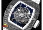 RM055 Real NTPT ZF 1:1 Best Edition Skeleton White Dial on White Rubber Strap NH05A V3