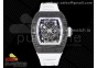 RM055 Real NTPT ZF 1:1 Best Edition Skeleton White Dial on White Rubber Strap NH05A V3