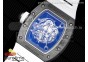 RM055 Real NTPT ZF 1:1 Best Edition Skeleton White Dial on White Rubber Strap NH05A V3