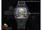 RM001 Tourbillon PVD 3KF Best Edition Black Dial on Black Leather Strap