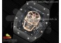 RM052 Skull Black Ceramic Real Tourbillon 3KF 1:1 Best Edition Skull Dial on Black Rubber Strap