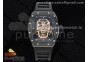 RM052 Skull Black Ceramic Real Tourbillon 3KF 1:1 Best Edition Skull Dial on Black Rubber Strap