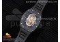 RM052 Skull Sandblaster Ceramic Real Tourbillon 3KF 1:1 Best Edition RG Skull Dial on Black Rubber Strap