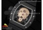 RM052 Skull Sandblaster Ceramic Real Tourbillon 3KF 1:1 Best Edition RG Skull Dial on Black Rubber Strap