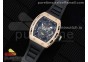 RM052 Skull RG Real Tourbillon 3KF 1:1 Best Edition Skull Dial on Black Rubber Strap