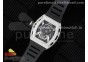 RM052 Skull Titanium Real Tourbillon 3KF 1:1 Best Edition Skull Dial on Black Rubber Strap