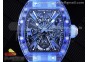 RM012 Blue Transparent Tourbillon RMF Best Edition Skeleton Dial on Blue Rubber Strap