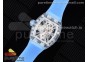 RM012 Transparent Tourbillon RMF Best Edition Skeleton Dial on Blue Rubber Strap