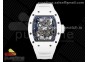 RM055 Ti White Ceramic ZF 1:1 Best Edition Skeleton Dial on White Rubber Strap NH05A V2