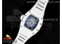 RM055 Ti White Ceramic ZF 1:1 Best Edition Skeleton Dial on White Rubber Strap NH05A V2