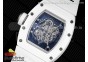 RM055 Ti White Ceramic ZF 1:1 Best Edition Skeleton Dial on White Rubber Strap NH05A V2