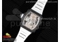 RM21-01 RG Tourbillon RMF Best Edition Skeleton Dial on White Rubber Strap