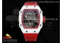 RM027-02 Nadal Real Tourbillon RMF Best Edition White Forge Carbon Red Inner Bezel on Red Rubber Strap