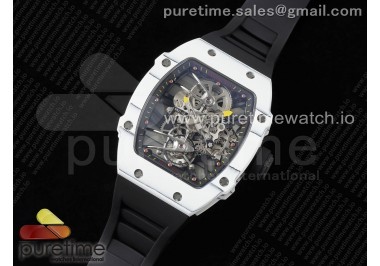 RM027-02 Nadal Real Tourbillon RMF Best Edition White Forge Carbon Black Inner Bezel on Black Rubber Strap