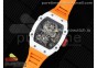 RM027-02 Nadal Real Tourbillon RMF Best Edition White Forge Carbon Black Inner Bezel on Orange Rubber Strap