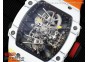 RM027-02 Nadal Real Tourbillon RMF Best Edition White Forge Carbon Black Inner Bezel on Orange Rubber Strap