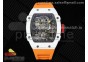 RM027-02 Nadal Real Tourbillon RMF Best Edition White Forge Carbon Black Inner Bezel on Orange Rubber Strap