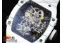 RM027-02 Nadal Real Tourbillon RMF Best Edition White Forge Carbon Black Inner Bezel on White Rubber Strap