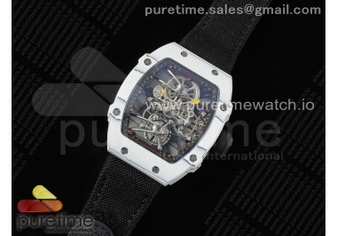 RM027-02  Nadal Real Tourbillon RMF Best Edition White Forge Carbon Black Inner Bezel on Black Nylon Strap