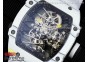 RM027-02 Nadal Real Tourbillon RMF Best Edition White Forge Carbon Black Inner Bezel on White Nylon Strap