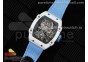 RM027-02 Nadal Real Tourbillon RMF Best Edition White Forge Carbon Black Inner Bezel on Blue Nylon Strap