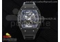 RM055 Black Ceramic BBR Best Edition Skeleton Dial on Black Rubber Strap Clone RMUL2