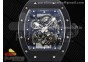 RM055 Black Ceramic BBR Best Edition Skeleton Dial on Black Rubber Strap Clone RMUL2