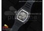 RM055 Black Ceramic BBR Best Edition Skeleton Dial on Black Rubber Strap Clone RMUL2