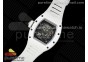 RM055 White Ceramic BBR Best Edition Skeleton Dial on White Rubber Strap Clone RMUL2