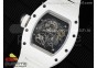 RM055 White Ceramic BBR Best Edition Skeleton Dial on White Rubber Strap Clone RMUL2