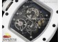 RM055 White Ceramic BBR Best Edition Skeleton Dial on White Rubber Strap Clone RMUL2