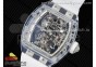 RM56-01 Transparent Tourbillon RMF Best Edition Skeleton Dial on White Rubber Strap