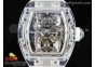 RM56-01 Transparent Tourbillon RMF Best Edition Skeleton Dial on White Rubber Strap