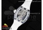 RM56-01 Transparent Tourbillon RMF Best Edition Skeleton Dial on White Rubber Strap