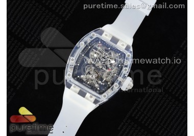 RM56-01 Transparent Tourbillon RMF Best Edition Skeleton Dial Black Inner Bezel on Transparent Rubber Strap